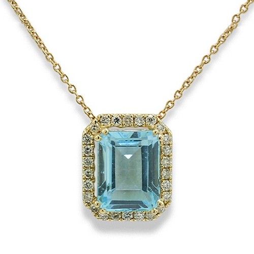 Kette collier blautopas - /,
