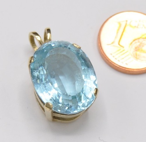 Anhänger massiv blau topas - anhänger,