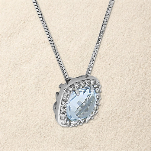 Collier 375 weißgold topas - 375,