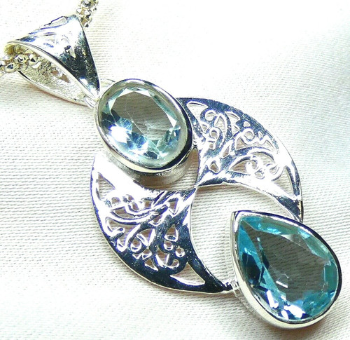 Blautopas anhänger 925 silber - 925,