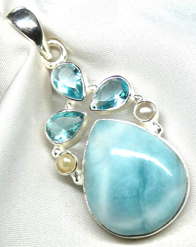 Larimar blautopas perlen - larimar,